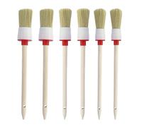 Pennelli a setola, 6 pezzi, rotondi, 20 mm/25 mm/30 mm, in legno naturale professionale, set di pennelli ad anello, per dipingere pareti e mobili per uso domestico