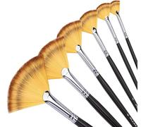 pennelli a ventaglio-Set di pennelli per artisti 6 pezzi manico lungo in legno di betulla per pittura ad acrilico, olio, tempera e acquerello
