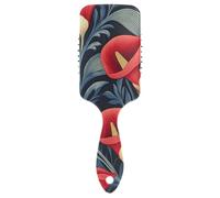 Pennelli antistatici retrò rossi Calla Lily Flowers per gli uomini Progettato spazzola asciutta bagnata per tutti i tipi di capelli con manico ergonomico cepillo para cabello rizado