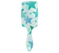 Pennelli carini per capelli verde menta e stelle blu Progettato spazzola asciutta bagnata per la crescita dei capelli con manico ergonomico cepillo para definir rizos