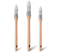 Pennelli con Setole Sintetiche a Punta Tonda Ad Arco con Anello in Acciaio Inossidabile Spazzole per Pittura di Cornice di Finestre Porte Profili di Dipinti a Base d'Acqua ed Olio, 3 Pacchi