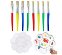 Pennelli Da 8 Membri E Tavolozza Di Plastica In 2 Parti, Accessori Da Disegno Fai-Da-Te, Penna Per Graffiti D'Arte, Pittura Ad Olio Shell Di Colori Speciali, Cartoleria Per Studenti.