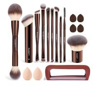Pennelli da trucco MAGEFY Set di pennelli da trucco professionali per cipria, correttori, ombretti, sopracciglia, conteggio sopracciglia, fard