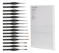 Pennelli in miniatura, 15 pezzi, set di pennelli per modellini, micro dettagli, dettagli fini per acquerello, olio, viso, acrilico, unghie, disegno al tratto, pittura a scala, pittura mandala (nero)