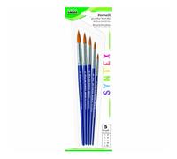 PENNELLI IN SETOLA SINTETICA LEBEZ SYNTEX PUNTA TONDA MISURA - SET 5 PENNELLI IN 5 MISURE