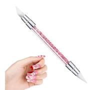 Pennelli in Silicone Per Unghie - Gel Scultura Penna Per Unghie Art Design - Pennelli in Con Manico Acrilico Stras - nail-arrt Fai Da Te - Pena in Silicone Super Morbido Con Doppia Testa