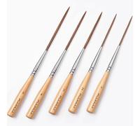 Pennelli Liner Extra Lunghi - Set di 5 Pennelli Artistici in Pelo di Bue per Riempire gli Angoli, Segnare, Contornare e Rifinire i Bordi | Pennello Rigger, Ideale per Acquerello, Acrilico e Olio