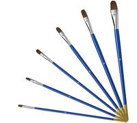 Pennelli Lingua di Gatto per Dipingere Acquerello Acrilico Olio Professionali, Lokaloka 6 Pezzi Pennello Pittura Crine di Cavallo Acrilica Tempera Set Manico in legno da Punta Arte ad Artisti