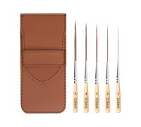 Pennelli lunghi per eyeliner, 5 pezzi, con setole di bue, pennelli extra lunghi a punta fine, per pinstriping, delineare i contorni e per acquerelli, acrilico, olio