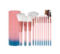 Pennelli Make Up Set Di 12 Pennelli For Il Trucco Con Scatola, Adatti For Fondotinta, Ombretto, Contorno Occhi Set Pennelli Make Up(A)