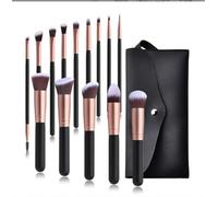 Pennelli Make Up Set Di Pennelli For Il Trucco Da 14 Pezzi, Pennelli A Setole Morbide For Ombretto, Fard, Contorno Occhi Set Pennelli Make Up(Gold matte-Brush Pack)