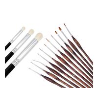 Pennelli Miniature Professionali - 11 Perfetti Pennelli Fini + 3 drybrush per Dettagli Fini per Acrilico, Dry Brush per Miniatura, Warhammer 40K, Citadel, Game Workshop, Modellismo