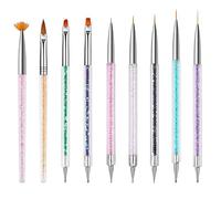 Pennelli - Pennello acrilico per unghie a doppia estremità, strumenti per uso domestico e salone, tra cui pennello per unghie e penne punteggianti per unghie