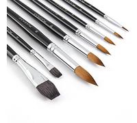 Pennelli per acquerello, 8 pezzi Kolinsky Sable & Genuine scoiattolo capelli piatti lavaggio pennello migliorato capacità di tenuta del colore per acquerello guazzo inchiostro pittura