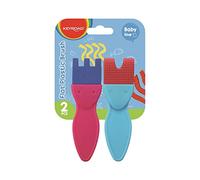Pennelli per bambini - 2 pennelli con gomma EVA - Manico colorato con diverse forme - Ideale per bambini a partire dai 3 anni - Kit pittura bambini - Keyroad