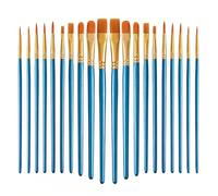 Pennelli per Dipingere 20 Pezzi Pennelli da Pittura per Pittura Acrilico, Olio, Acquerello, Guazzo, per Bambini e Adulti (Blu)