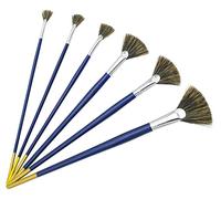 Pennelli per Dipingere a Ventaglio Setole di Cinghiale 6 Pezzi, per Acrilico Olio e Acquerello Pittura Professionali, LEA-SHALL Set Pennello Arte ad Artisti con Manico Legno Lungo