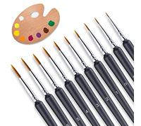 Pennelli per Dipingere Acquerello Acrilico 10 Pezzi, Pennelli Pittura Set per Modellismo, Unghie, Miniatura, Pittura del Viso