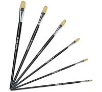 Pennelli per Dipingere Setola di Maiale per Olio e Acrilico Acquerello Professionali, LEA-SHALL 6 Pezzi Set Pennello da Pittura Punta di Filbert Arte ad Artisti con Manico Legno Lungo