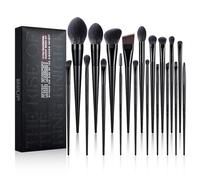 Pennelli per il trucco, EIGSHOWBEAUTY 19 PCS Set di pennelli per il trucco Premium sintetici per fondotinta in polvere contorno fard correttore ombretto sfumatura - nero
