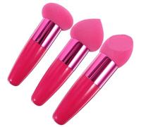 Pennelli per Make-up a Fungo 3 Pezzi in Lattice, Applicatori Creativi | Punta a Cuore e Taglio Obliquo, Comodi sulla Curva del Viso, Accessori Pratici per Cosmetici