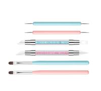 Pennelli Per Naiil Art Professionali - Manico Strumenti Per Farre Le Unghie In Gel | Set Manicure Con Pennello Detagliano A Doppia Estremità Per Formare Unghie | Kit Da 6 Penne Per Unghie A Doppia