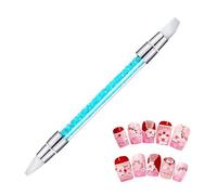 Pennelli per nail art a doppia estremità, strumenti per punteggiare, strumento per intaglio per unghie con testa Duall, penna morbida per goffratura, manico in acrilico diamantato, pennello per nail
