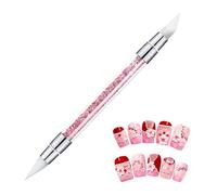 Pennelli per nail art a doppia estremità, strumenti per punteggiare, strumento per intaglio per unghie con testa Duall, penna morbida per goffratura, manico in acrilico diamantato, pennello per nail