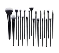 Pennelli per ombretto a setole morbide, set da 20 pezzi, per il trucco degli occhi, per sfumare gli occhi, per eyeliner, per dettagli, piccoli pennelli per il trucco, neri, B