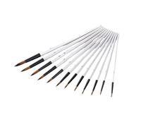 Pennelli per pittura, 12 pezzi, setole in nylon con manico in legno, set di penne per acquerello, per imparare la pittura ad olio e acrilico fai da te, pennelli per pittura, un colore, 3