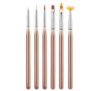 Pennelli per Pittura a Olio, Set da 6 Pezzi per Nail Art, Intaglio, Estensione in Gel, Pennello per Pittura, Penna per Nail Liner, Strumenti per Sfumature