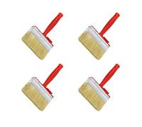 Pennelli per rivestimento multiuso Set 4 applicatori vernice con setole naturali Adatti per pareti, ponti, mobili, Uso quotidiano Pennelli per pittura con manico in plastica
