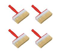 Pennelli per rivestimento multiuso Set 4 applicatori vernice con setole naturali Adatti per pareti, ponti, mobili, Uso quotidiano Pennelli per pittura con manico in plastica