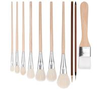 Pennelli per smalto, 10 pezzi, per acrilico e | Pennello a ventaglio per pittura ad acquerello in ceramica, per adulti, studenti, bambini, artisti