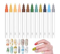 Pennelli per Smalto ad Ago Set da 12 Colori Penne a Puntina per Decorare