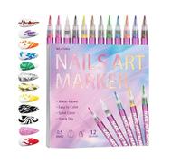 Pennelli per Strumenti per Manicure a 12 Colori con Punta Fine 0,5 mm