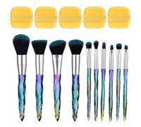 Pennelli Per Trucco Da 10 Pezzi E Piumini Da Cipria Da 5 Pezzi, Strumenti Di Bellezza, Pennelli Per Trucco Multifunzionali, Possono Essere Utilizzati Per Fard, Ombretti, Sopracciglia, Ecc.