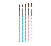Pennelli per unghie, 5 pezzi, set di pennelli per nail art, pennelli per extension per unghie, pennello per gel e smalto per unghie, kit di strumenti per pittura (argento)