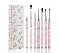 Pennelli per Unghie, Hechunzi 5 Pezzi Pennello per Gel Estensione Unghie Nail Art UV Gel Pittura Strumento per Decorazioni Unghie Painting Detailing Salone Casa Manicure DIY Donne (Fiori)