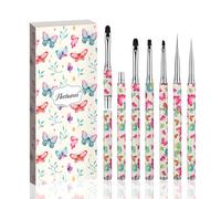 Pennelli per Unghie, Hechunzi 5 Pezzi Pennello per Gel Estensione Unghie Nail Art UV Gel Pittura Strumento per Decorazioni Unghie Painting Detailing Salone Casa Manicure DIY Donne (Farfalla)