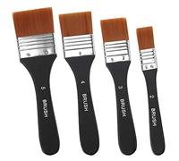 Pennelli per Vernice Acrilica - Set di 4 Pennelli da Artista di Alta Qualità, Setole Piatte Professionali in Nylon, Design Ergonomico in un Pezzo, Perfetto per la Decorazione Della Casa