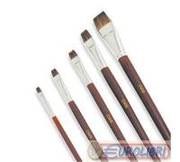 PENNELLI PIATTI N.8 PELO DI BUE 12PZ MANICO LUNGO