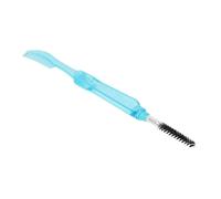 Pennelli portatili per sopracciglia, in plastica, 2 usi, pettine per sopracciglia, portatili, riutilizzabili, 10 pezzi, con copertura protettiva per trucco (blu)
