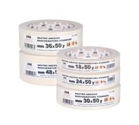 PENNELLIFICIO 2000 | Kit da 5 Nastri in Carta con Diverse Misure per Mascheratura e per Imbianchini, Rimozione Senza Residui, Antimacchia, Dimensioni 18/24 / 30/36 /48 mm x 45 m - Made in Italy
