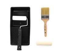 PENNELLIFICIO 2000 | Kit Professionale per Smalti all'Acqua, Solventi, Impegnanti, con Rullino in Velour, Rullino in Spunga, Manico per Rullino, Pennello e Vaschetta in Plastica, Made in Italy