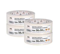 PENNELLIFICIO 2000 | Set 4 Nastri in Carta per Mascheratura e per Imbianchini, Rimozione Senza Residui, Antimacchia, Dimensioni 36 mm x 45 m - Made in Italy