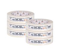 PENNELLIFICIO 2000 | Set 6 Nastri in Carta per Mascheratura e per Imbianchini, Rimozione Senza Residui, Antimacchia, Dimensioni 24 mm x 45 m - Made in Italy