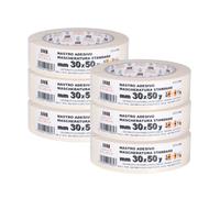 PENNELLIFICIO 2000 | Set 6 Nastri in Carta per Mascheratura e per Imbianchini, Rimozione Senza Residui, Antimacchia, Dimensioni 30 mm x 45 m - Made in Italy