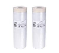 PENNELLIFICIO 2000 | Set da 2 Rotoli in Polietilene con Nastro Adesivo, Set Mascheratura, Protezione Pareti, Muri, Battiscopa, Mobili, Telo Copritutto, Dimensioni 110 cm x 33 m - Made in Italy