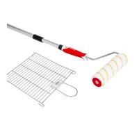 PENNELLIFICIO 2000 Set Pittura Professionale con Rullo e Asta Alluminio | Retina in Metallo Scola-Rullo, Per Pitture da Interni e Idropitture, Asta da 110 cm a 200 cm